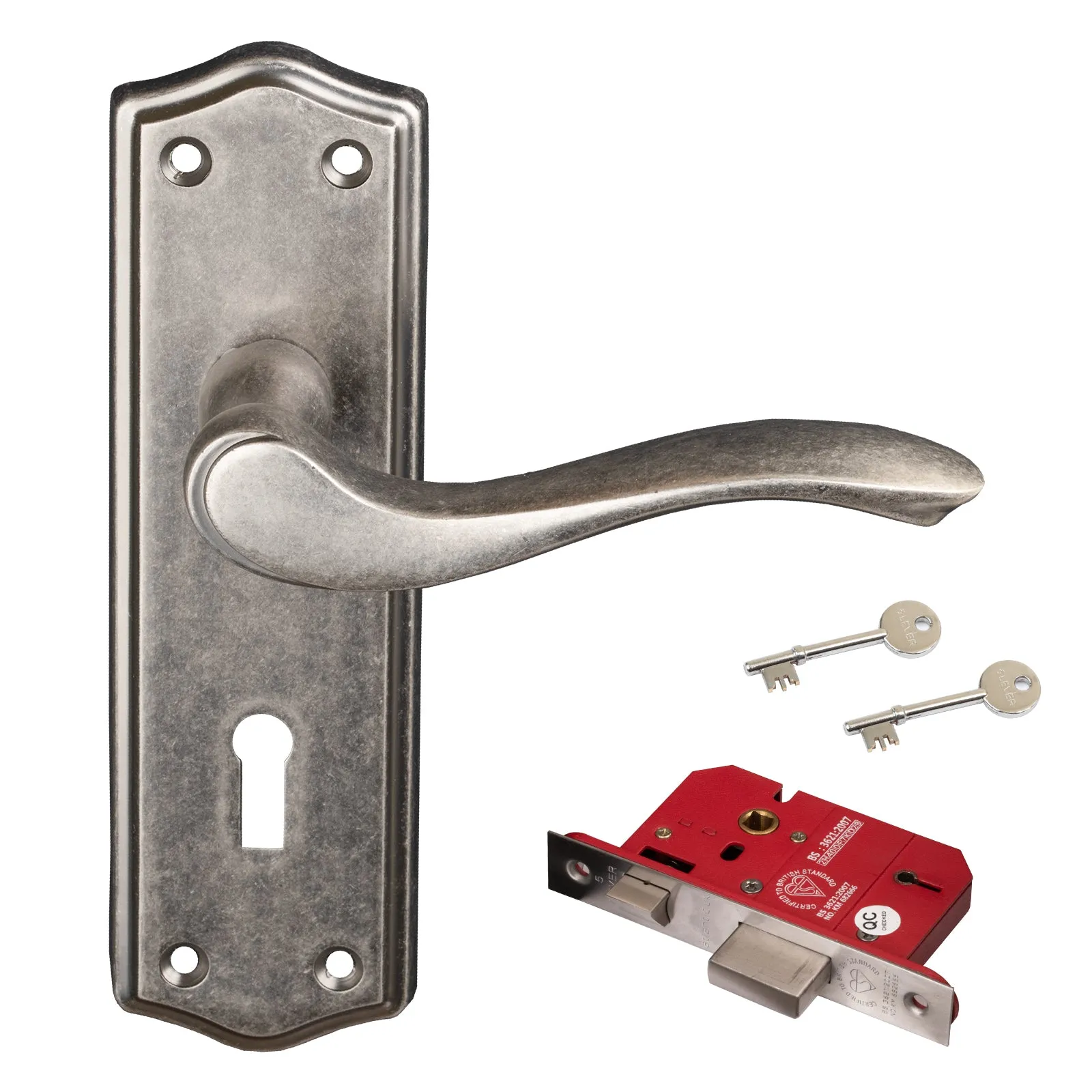 Warwick Door Handles On Backplate Old English Collection