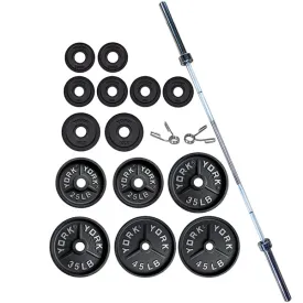 York Barbell 300 lb Deep Dish Olympic Weight Plate Set